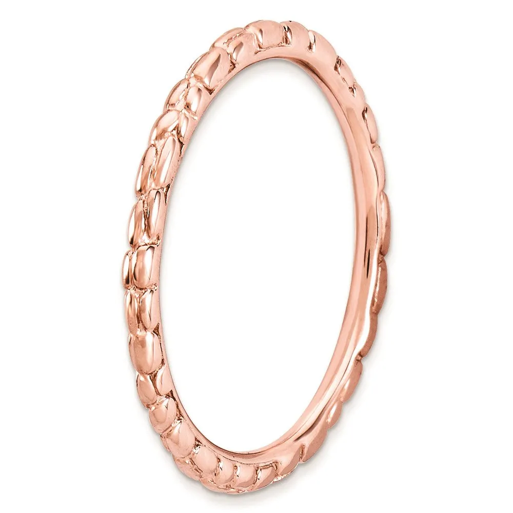 Stackable Expressions Pink-Plated Twisted Ring in Sterling Silver