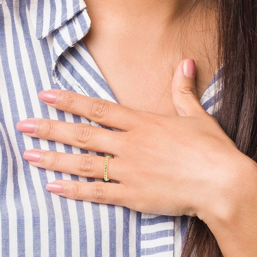 Stackable Expressions Polished Gold-Plated Wave Ring in Sterling Silver