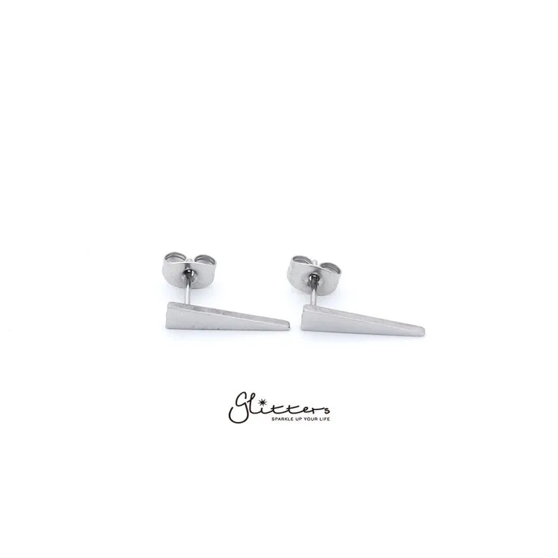 Stainless Steel Men's Long Spike Stud Earrings-Silver | Gold | Black