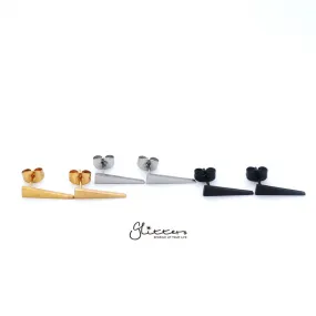 Stainless Steel Men's Long Spike Stud Earrings-Silver | Gold | Black