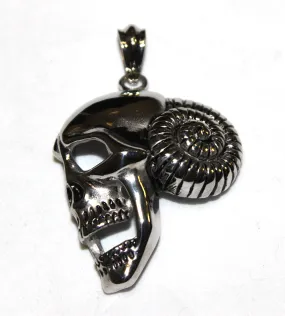 Stainless Steel Skull with Shell Pendant- UDINC0474