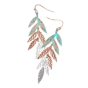 Stunning Metal Leaf Dangle Earrings