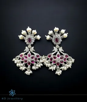 The Aahana Silver Kempu Earrings