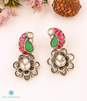 The Vidita Silver Peacock Kundan Earrings