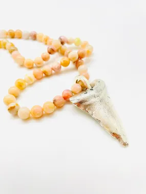 Tide Pendant with Pink Opal Beads