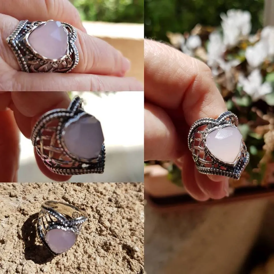 Timeless Romance: Vintage-Inspired Sterling Silver Rose Quartz Ring