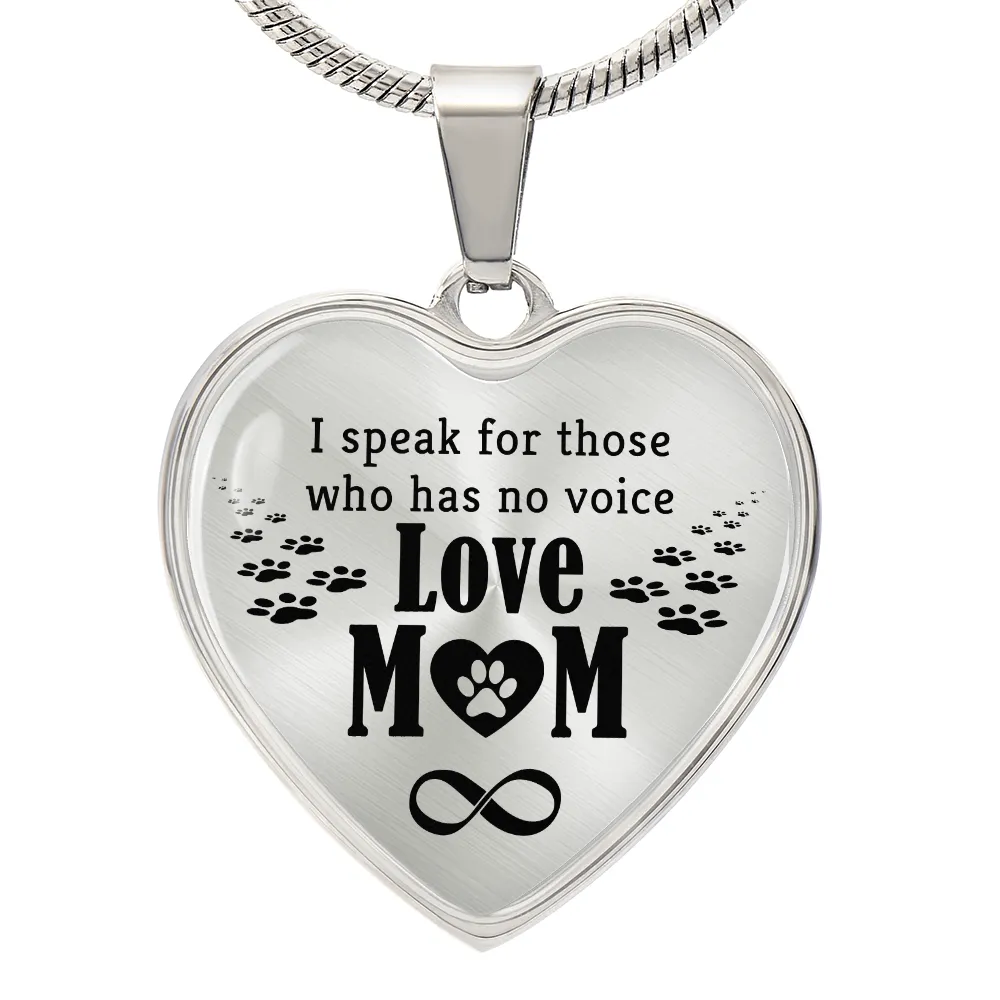 To My Mom Heart Necklace - I Speak for Those Snake Chain