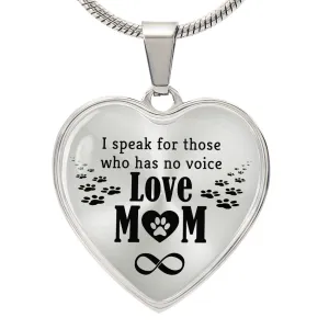 To My Mom Heart Necklace - I Speak for Those Snake Chain