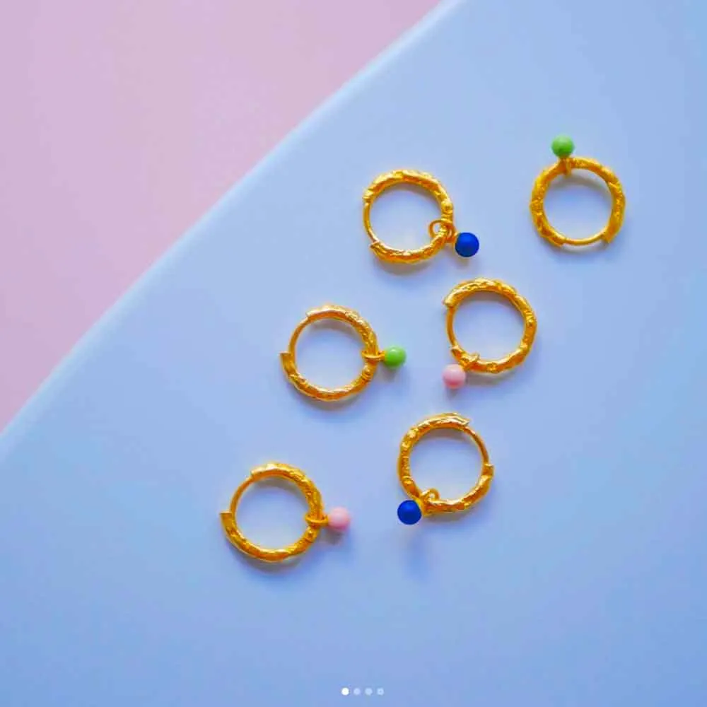 Traces of Enamel Belle Hoop Earrings