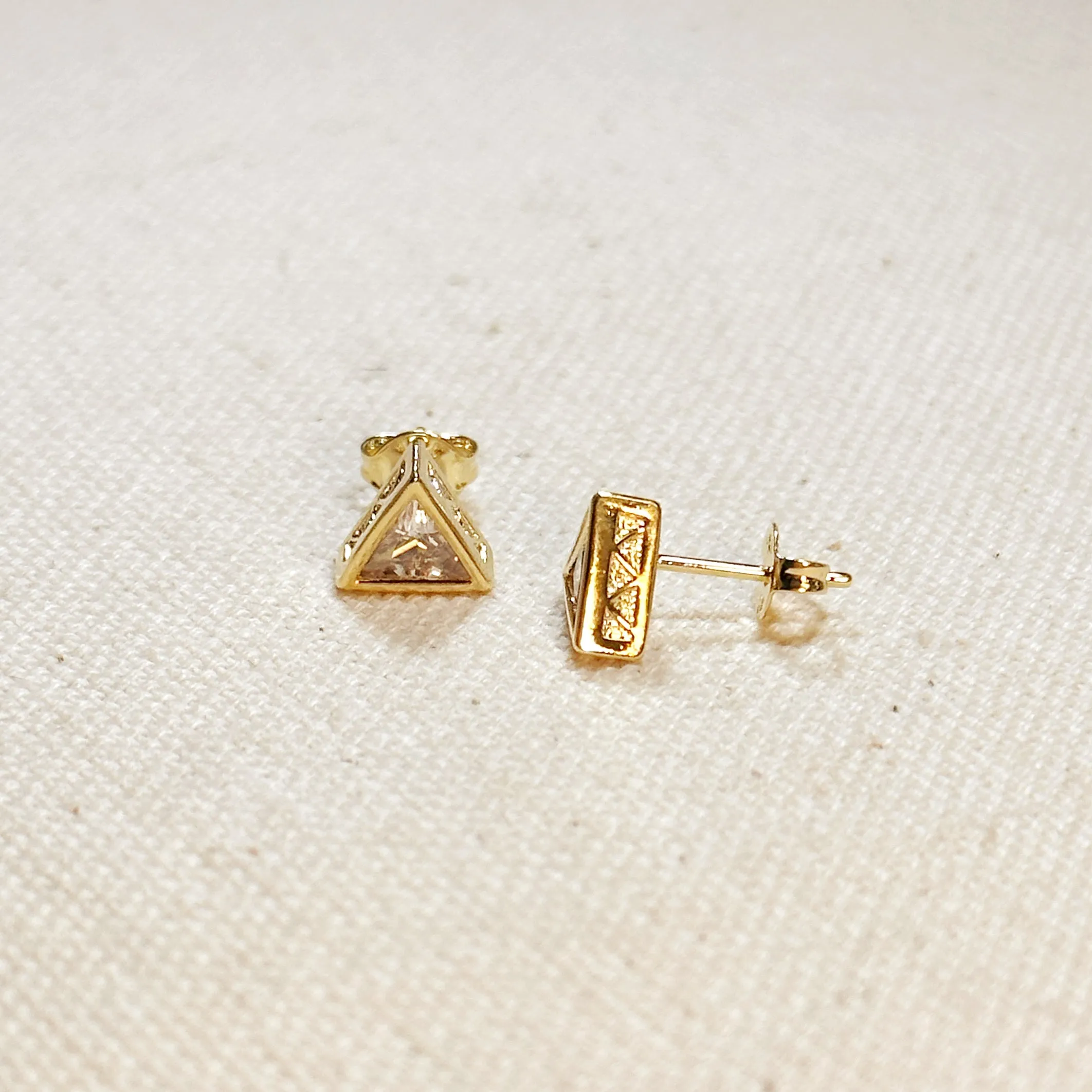 Triangle CZ Stud Earrings