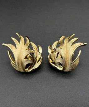 【USA輸入】 ヴィンテージ TRIFARI リーフ イヤリング/Vintage TRIFARI Leaf Clip On Earrings