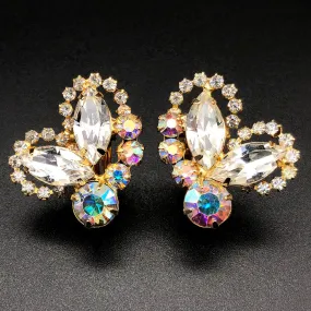 【USA輸入】ヴィンテージ ジュリアナ オーロラ ラインストーン イヤリング/Vintage JULIANA Aurora Rhinestones Clip On Earrings