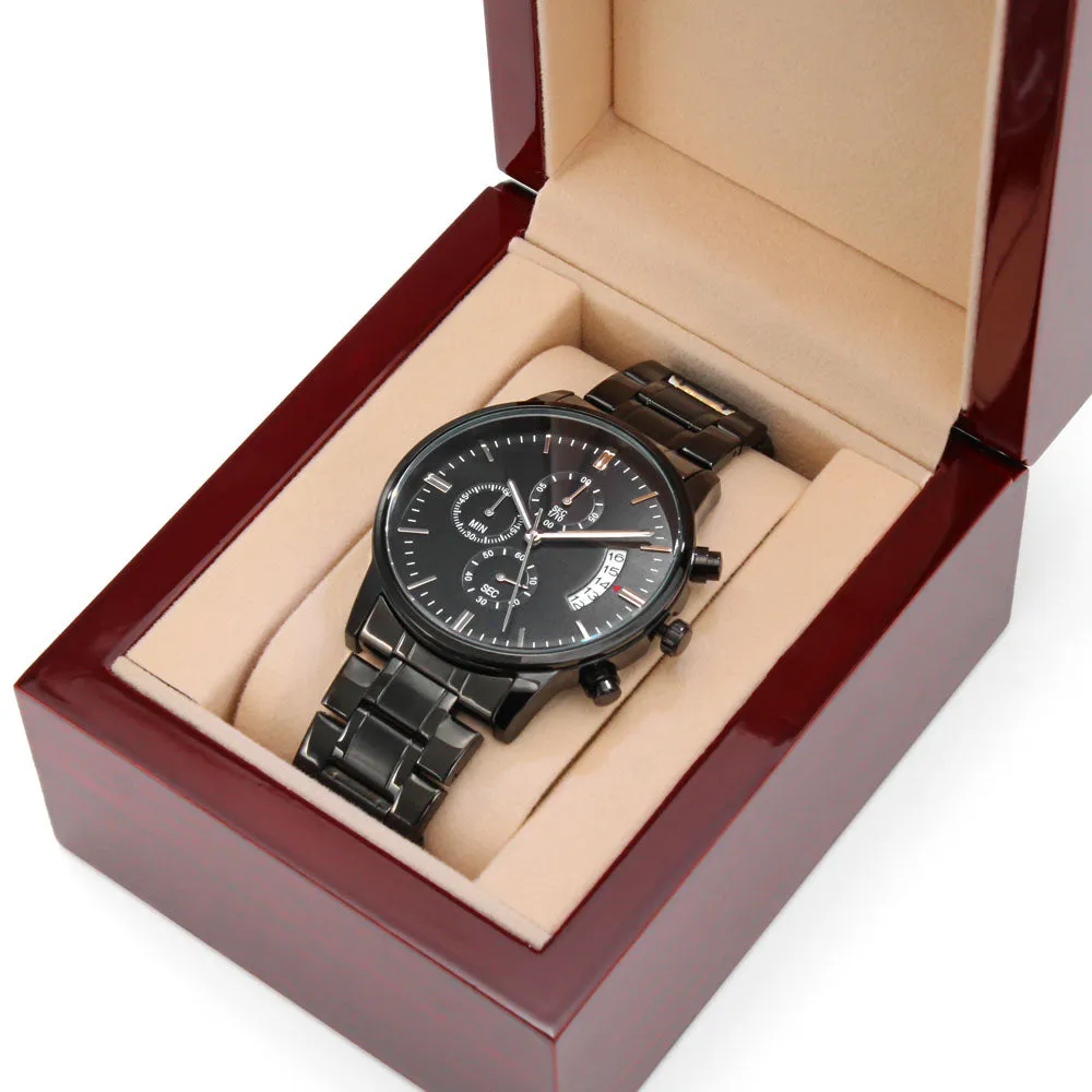 Valentine's Day Gift for Him | Black Chronograph Watch | My Boo