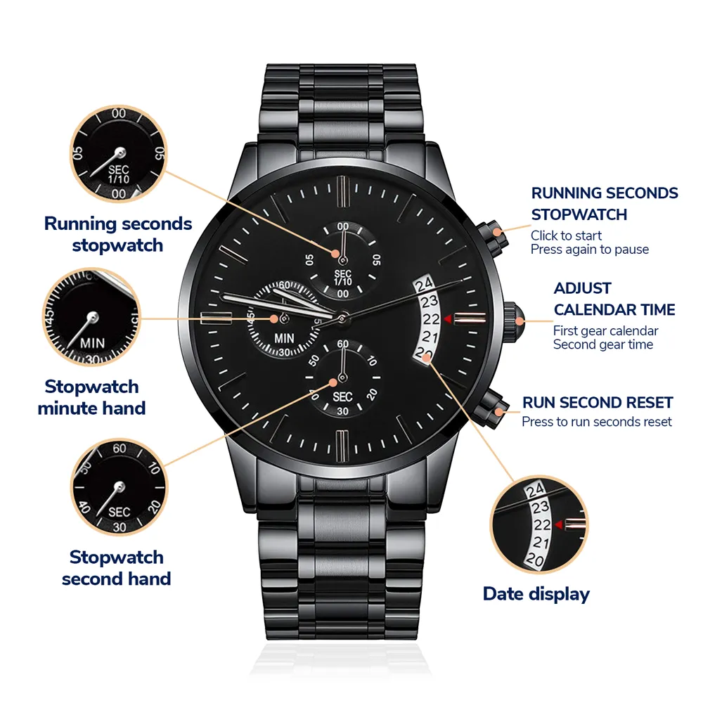 VALENTINE'S DAY GIFT FOR HIM | BLACK CHRONOGRAPH WATCH | MY LOVE