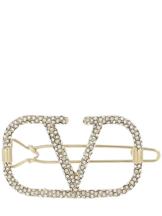 Valentino Garavani   Crystal V logo signature hair clip 