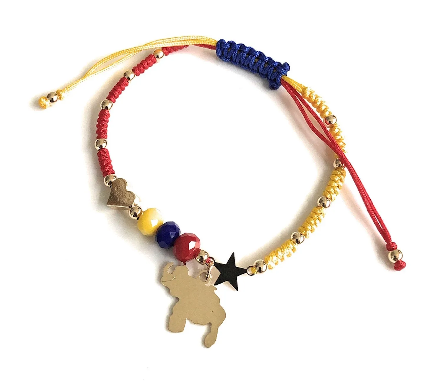 Venezuela Map Bracelet, Tricolor Venezuelan Flag, Pulseras de Venezuela,