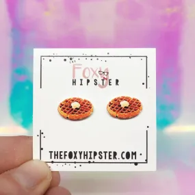 Waffle Stud Earrings