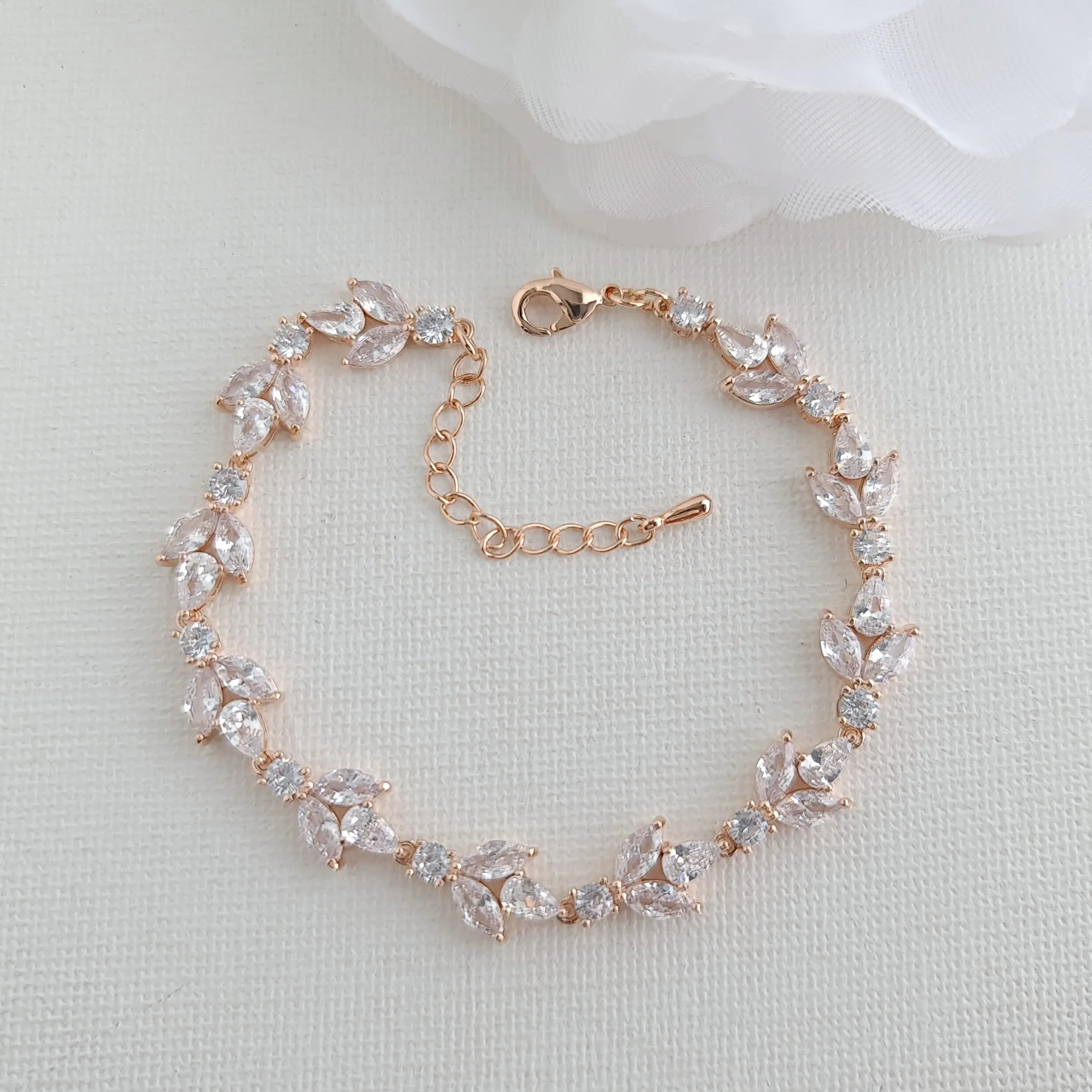 Wedding Jewelry Set in Rose Gold for Brides-Anne