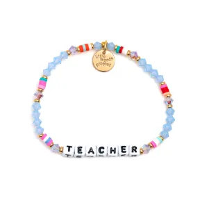 White Teacher Little Words Project Trackable Bracelet S/M