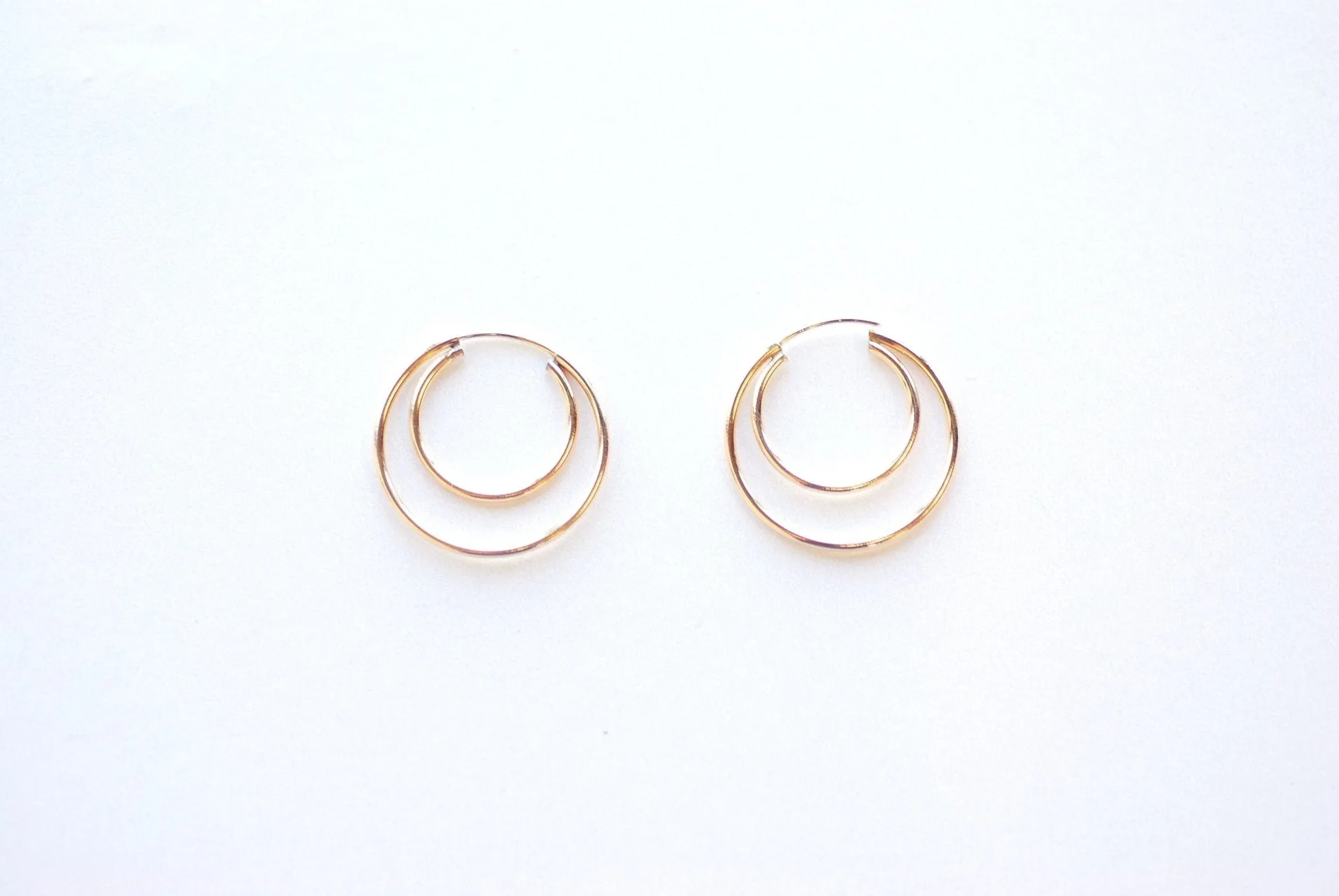 Wholesale 14k Gold Filled Double Hoop Earrings, 24mm Hoop Earrings, Thin Minimalist Circle Earrings, Large Medium Hoop Earrings, Gold Hoop Earrings