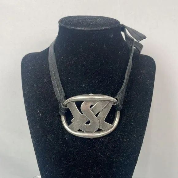 Yves StLaurent Logo Necklace Choker