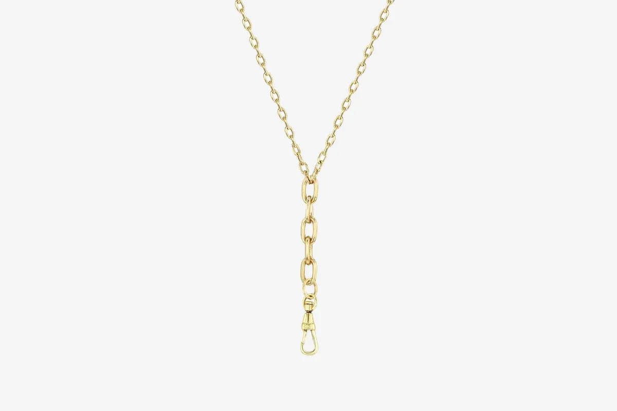 Zoe Chicco 14k Oval Link Chain   Fob Necklace